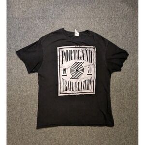 Vintage Portland Trail Blazers T Shirt Large Mens‎ Black 1970 NBA Basketball Tee